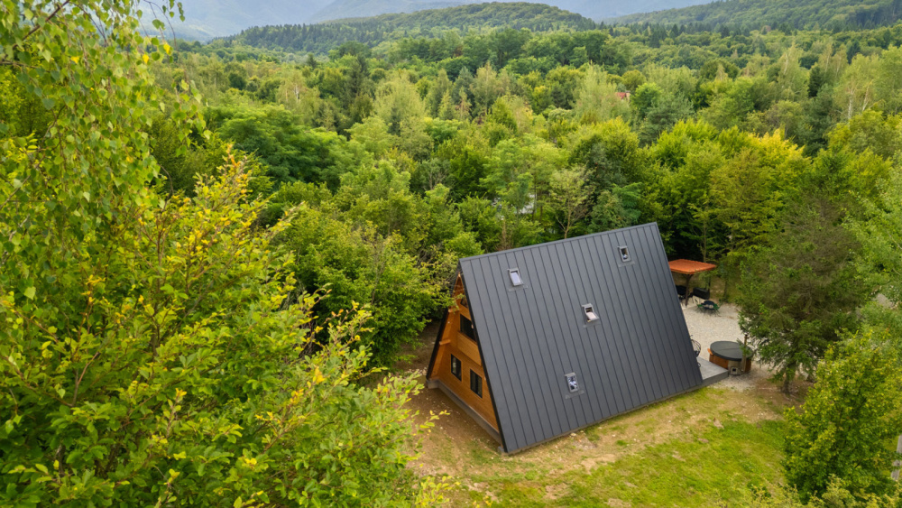 Cabană A-Frame Retro Panel 7016 mat